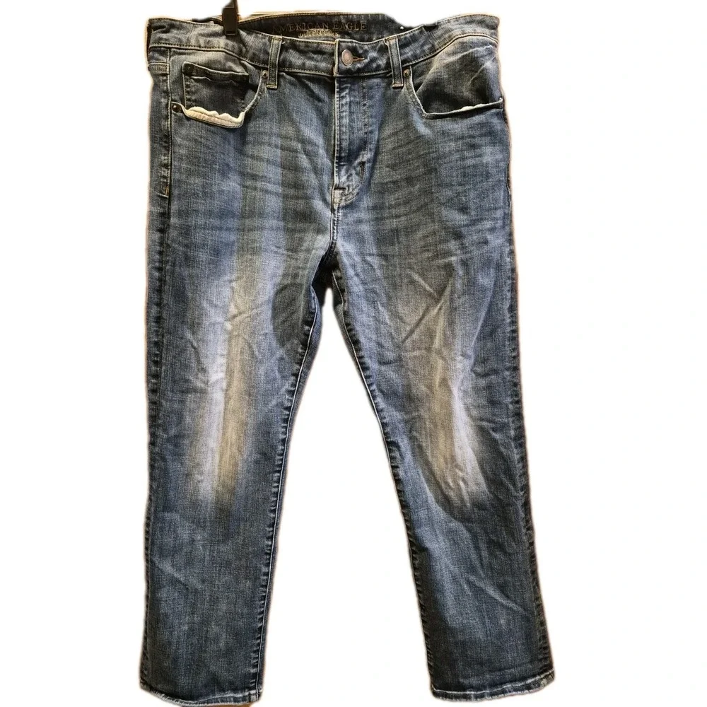 American Eagle Jeans‎ Mens 36x30 Blue Extreme Flex Straight Leg Denim Stretch